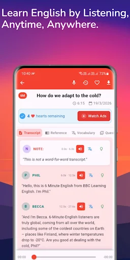Learning English – 6 Minutes ڈاؤن لوڈ کریں – انگلش سیکھیں اور بہتر بنائیں - Screenshot 3