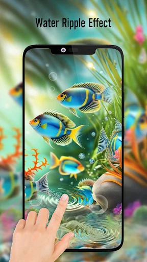 Fish On Screen 3D Wallpaper ڈاؤن لوڈ کریں – بہترین لائیو وال پیپر - Screenshot 4
