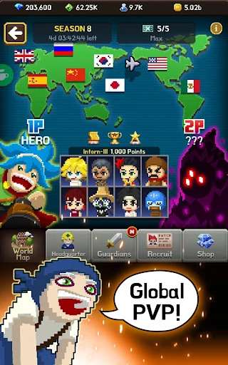 Videogame Guardians ڈاؤن لوڈ کریں – بہترین ریٹرو آئیڈل آر پی جی گیم - Screenshot 16
