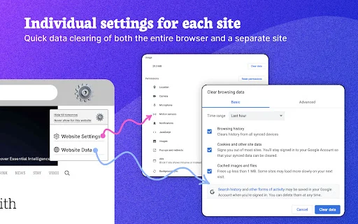Settings for Chrome ڈاؤن لوڈ کریں – گوگل کروم سیٹنگز تک فوری رسائی - Screenshot 2
