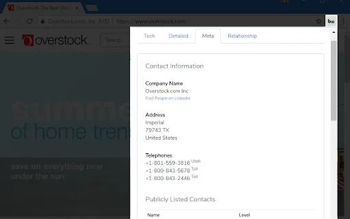 BuiltWith Chrome Extension ڈاؤن لوڈ کریں – ویب سائٹ ٹیکنالوجی جانیں - Screenshot 4