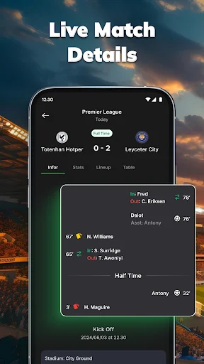 Amazic Football Live Scores ڈاؤن لوڈ کریں – فٹ بال کے براہ راست اسکورز - Screenshot 3