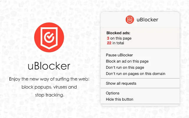 uBlocker ڈاؤن لوڈ کریں – کروم کے لیے بہترین مفت ایڈ بلاکر - Screenshot 1