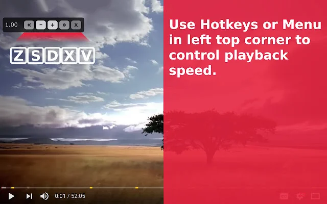 Video Speed Controller ڈاؤن لوڈ کریں – HTML5 ویڈیوز کی رفتار کنٹرول کریں - Screenshot 1