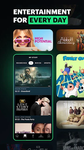 Hulu ایپ ڈاؤن لوڈ کریں – لائیو اسپورٹس اور فلمیں مفت سٹریم کریں - Screenshot 1